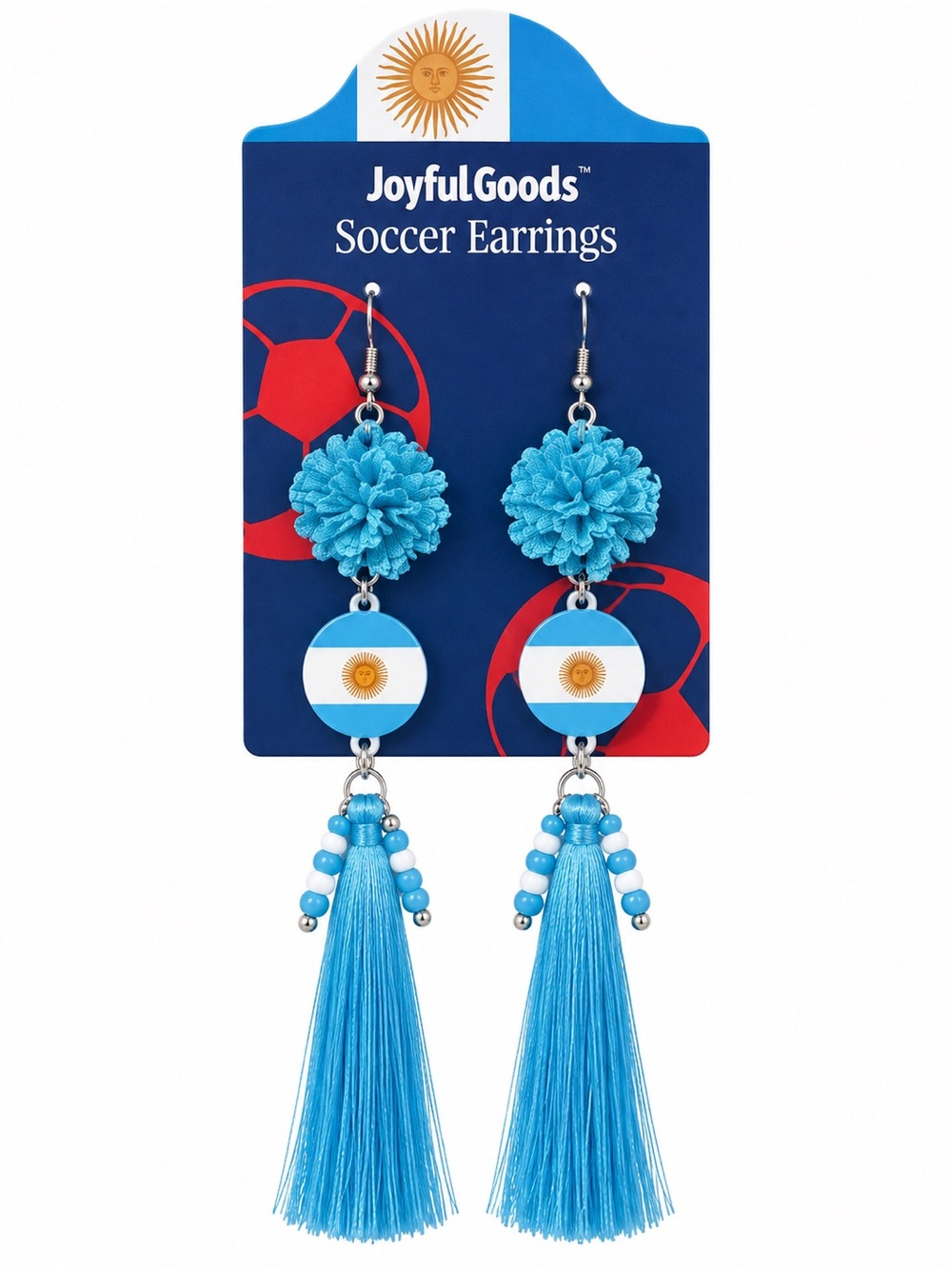 Argentina Soccer Earrings – Light Blue